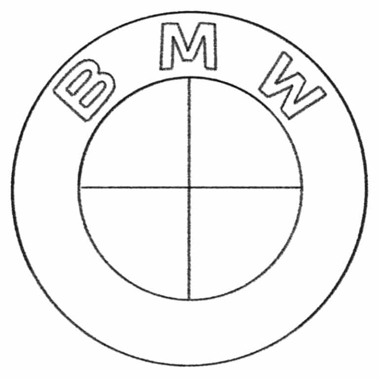 How to draw a bmw logo - step-by-step drawing tutorial