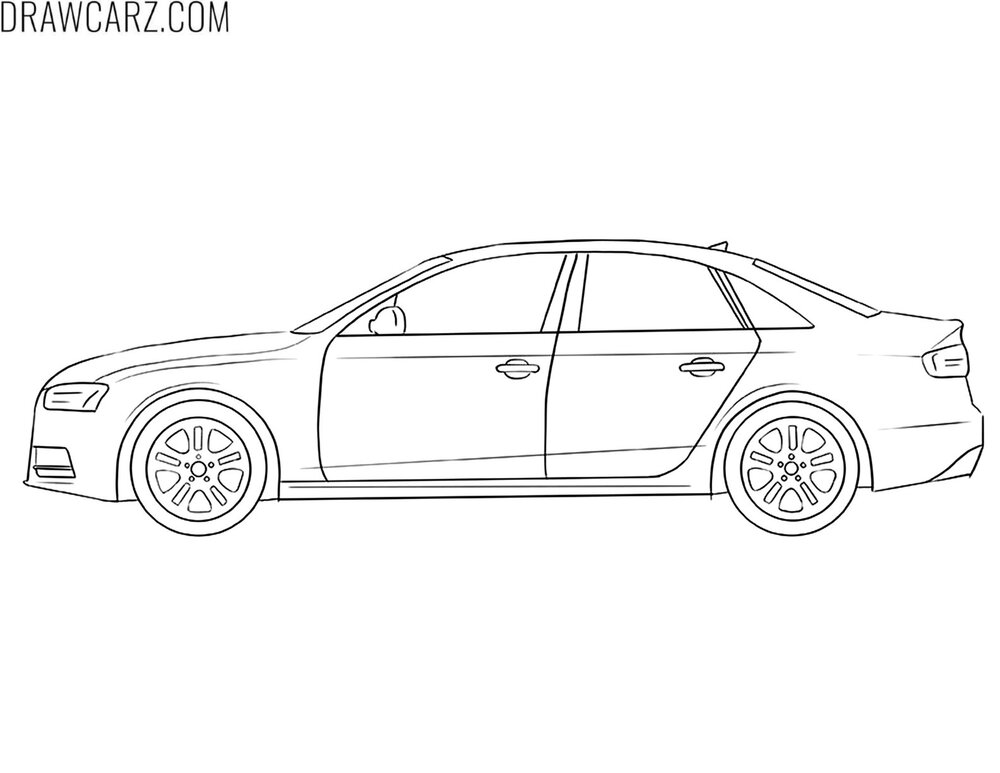 audi a6 side view coloring page