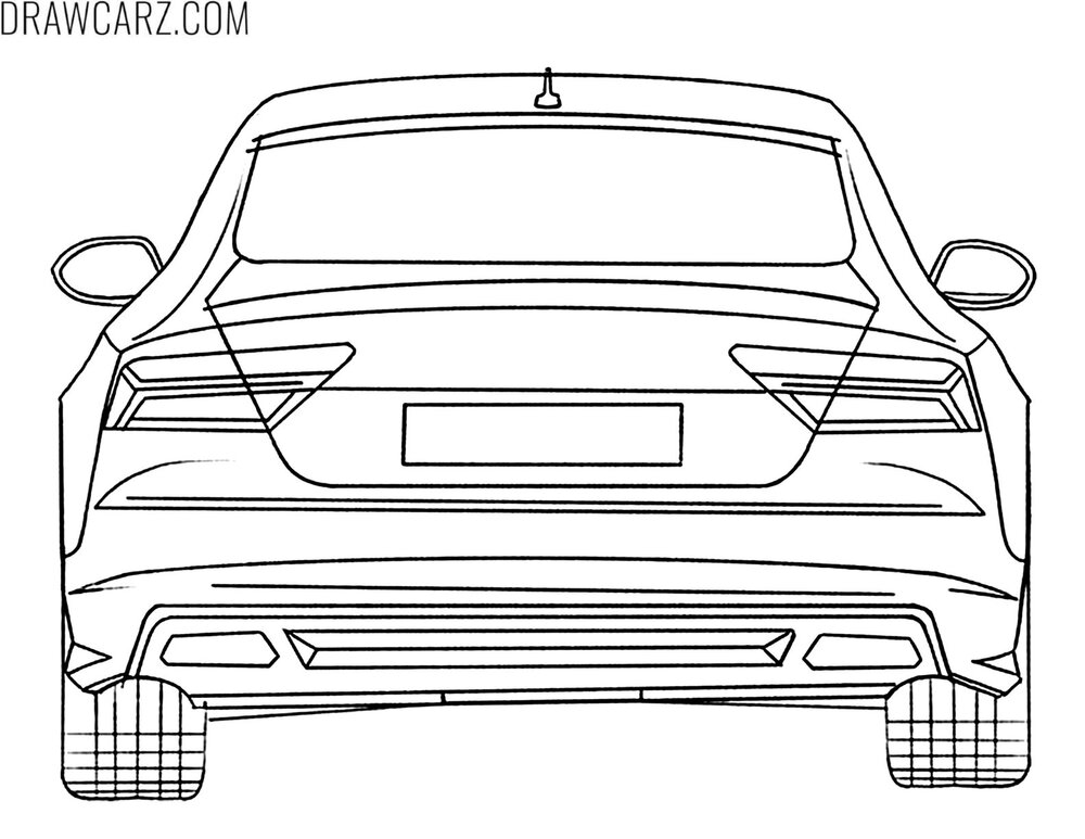 audi a7 back view coloring page