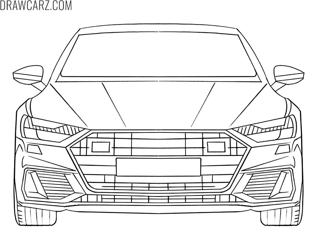 audi a7 front view coloring page