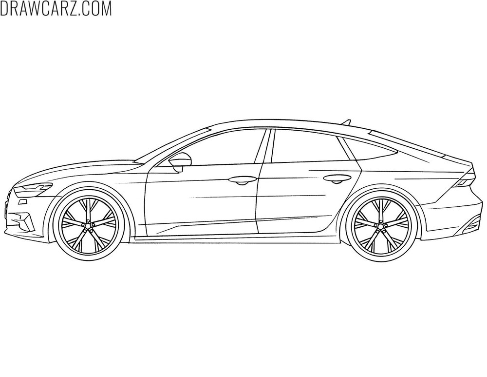 audi a7 side view coloring page