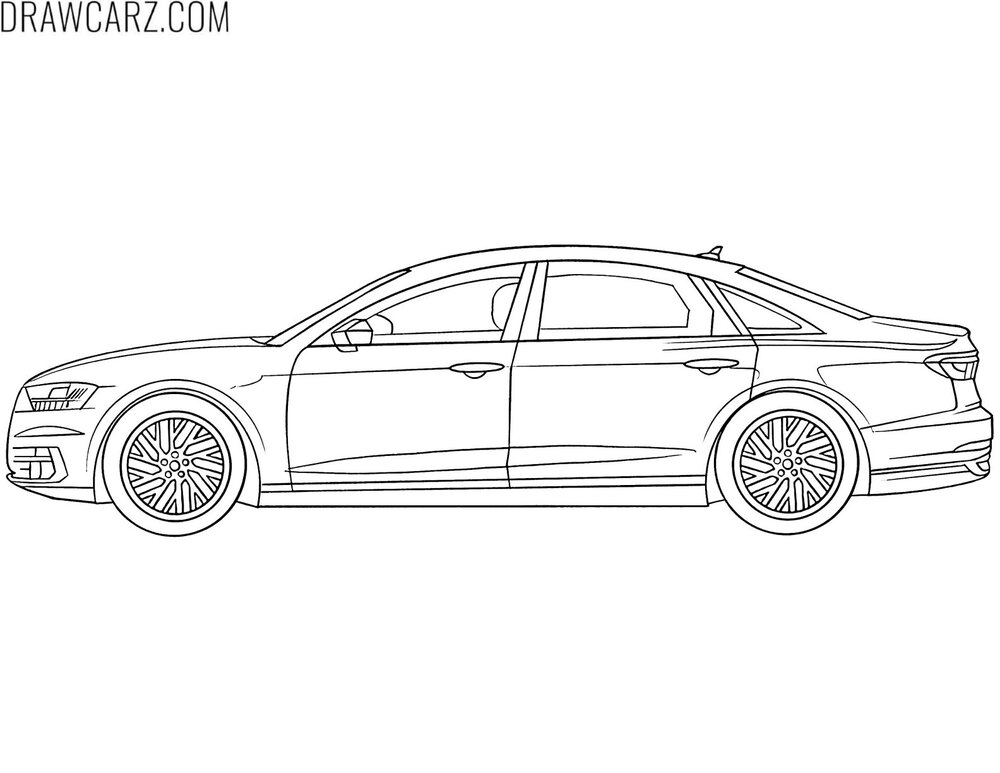 audi a8 side view coloring page