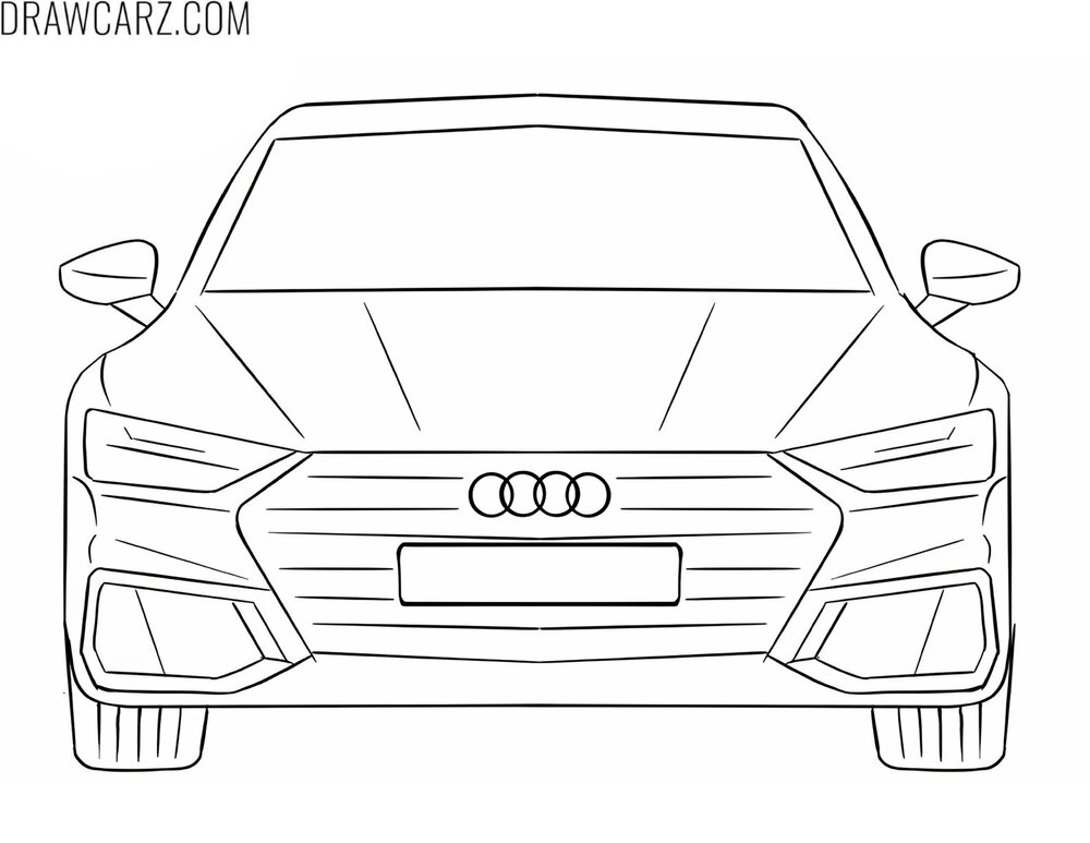 audi front view coloring page