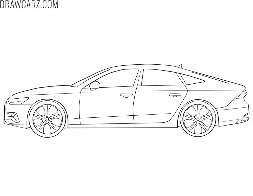 audi side view coloring page