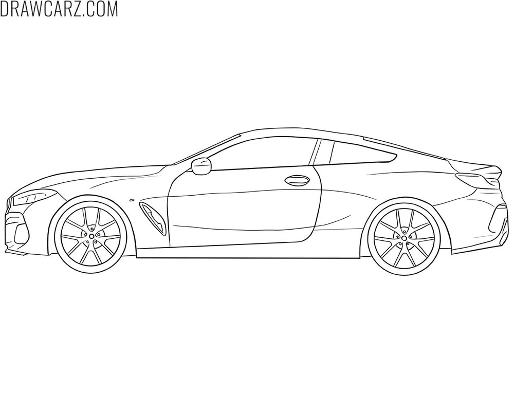 bmw 8 series from the side coloring page