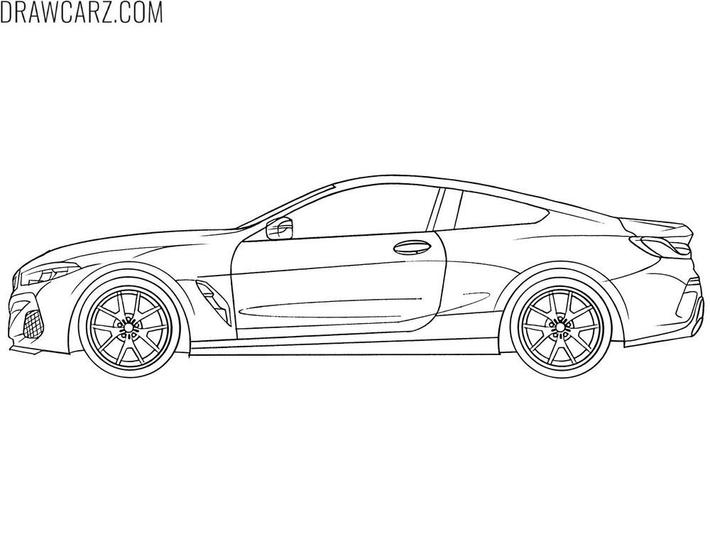 bmw 8 series side view coloring page