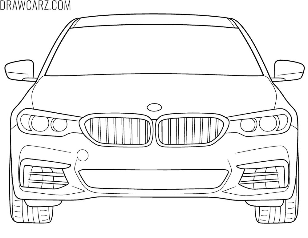 bmw front view coloring sheet