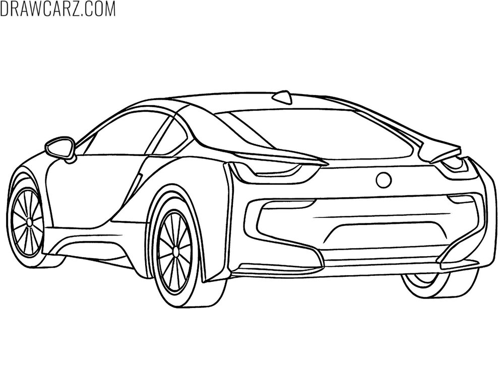 bmw i8 back coloring page