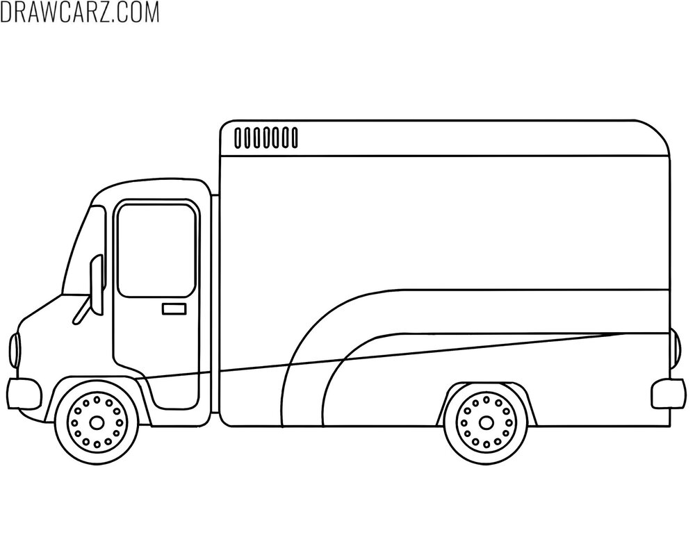 cartoon delivery truck coloring sheet