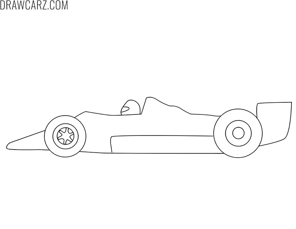 cartoon formula 1 car coloring sheet