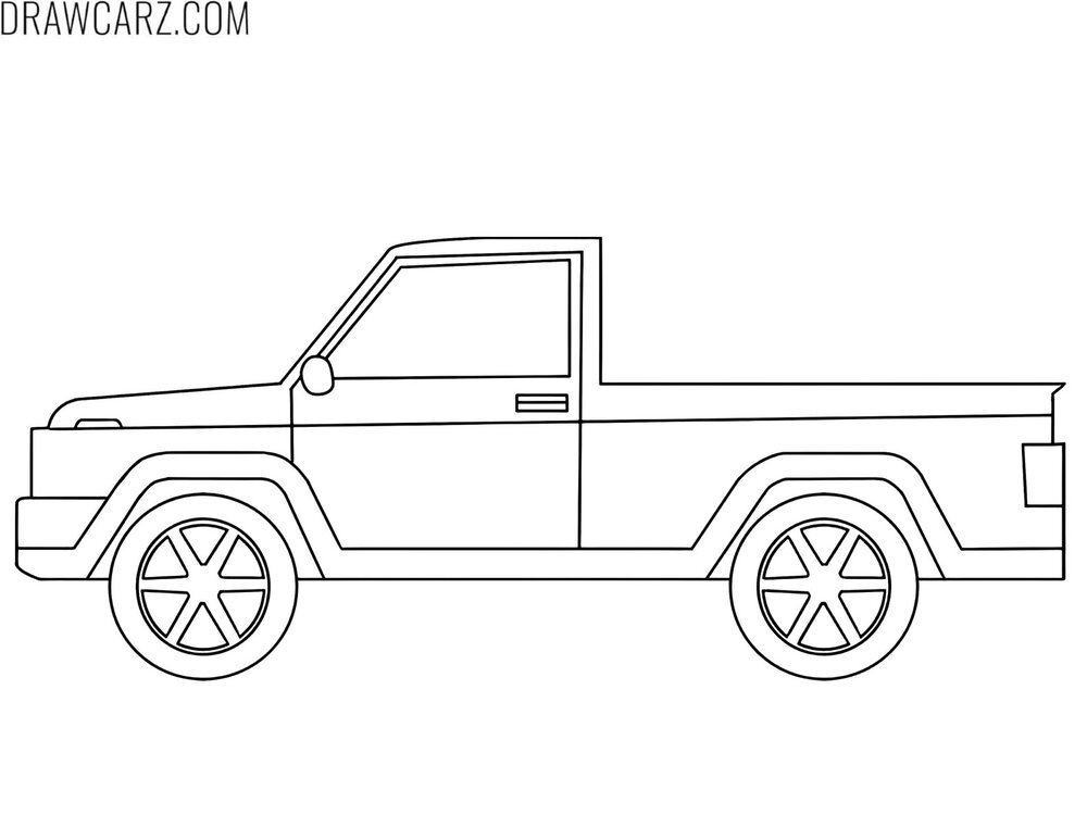 cartoon pickup truck coloring sheet