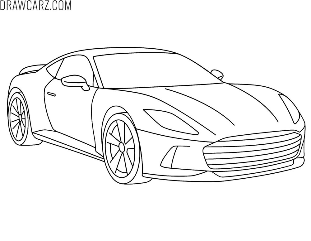 cartoon sports car coloring page
