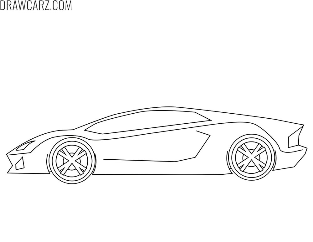 cartoon sports car side view sheet