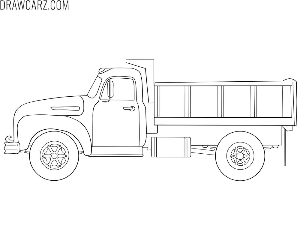 classic dump truck coloring sheet