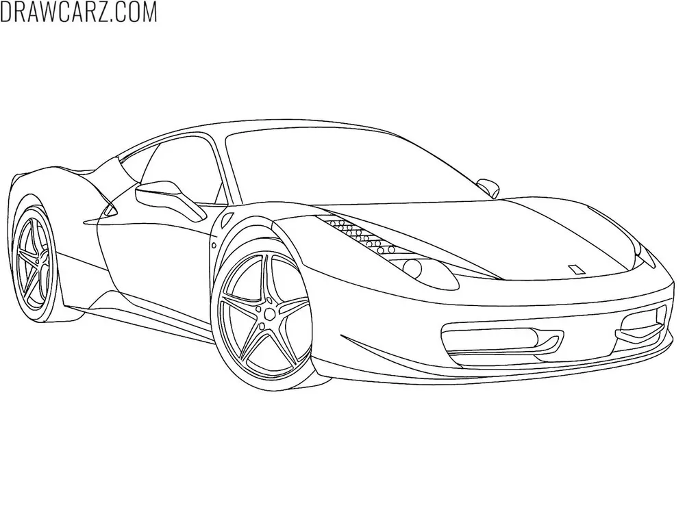 detailed ferrari coloring page