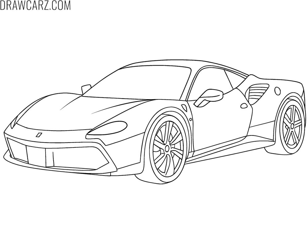 detailed ferrari coloring sheet