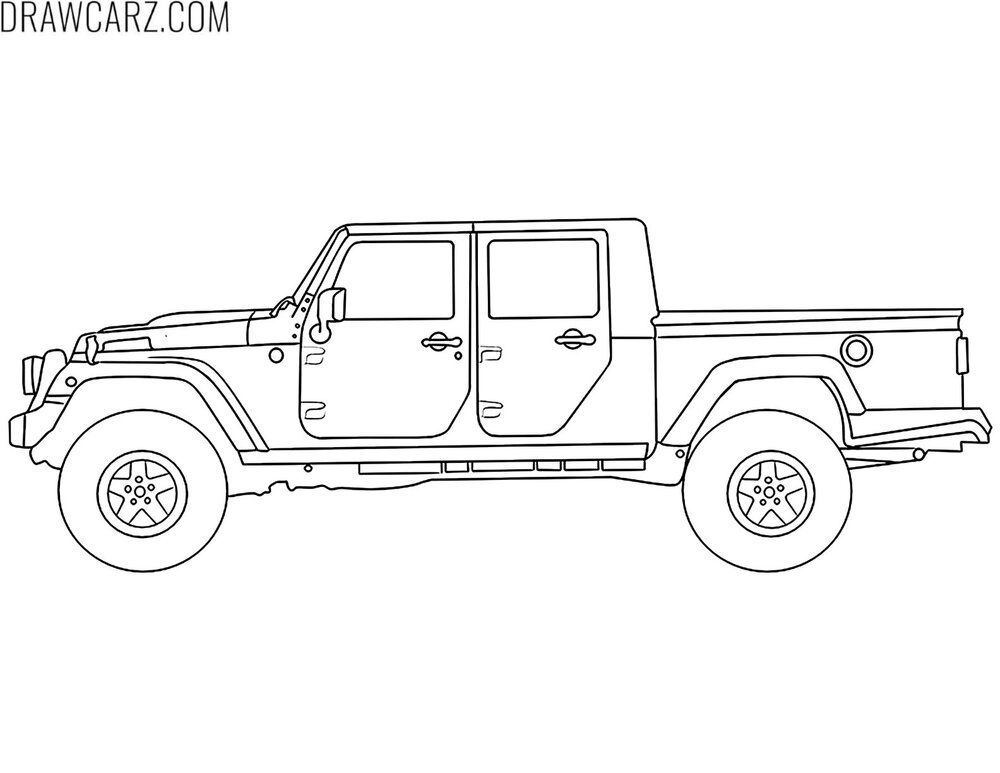detailed jeep truck coloring page