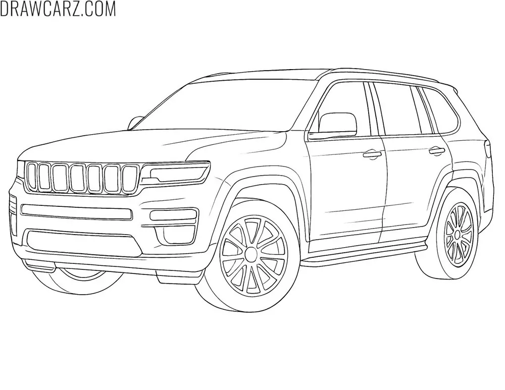 detailed suv coloring page