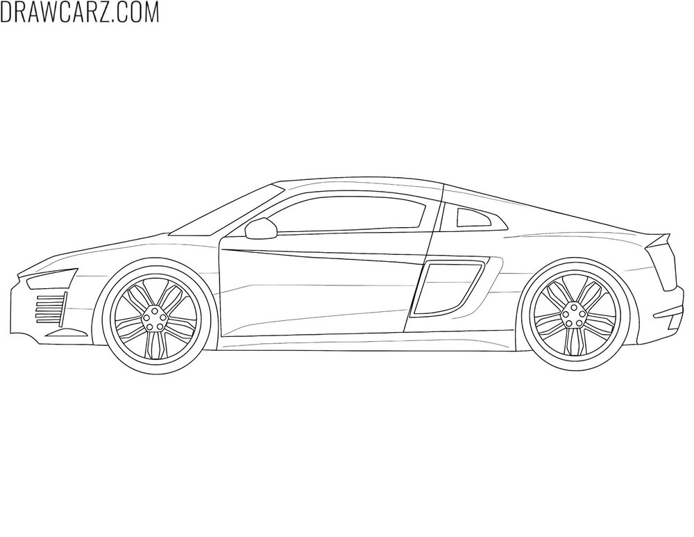 easy audi r8 side contour coloring sheet