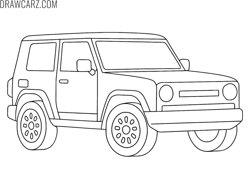 easy suv coloring page