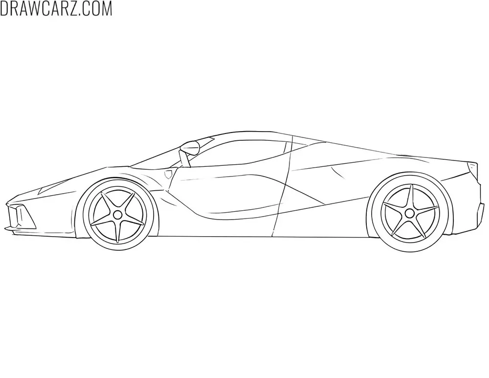ferrari laferrari side view coloring page
