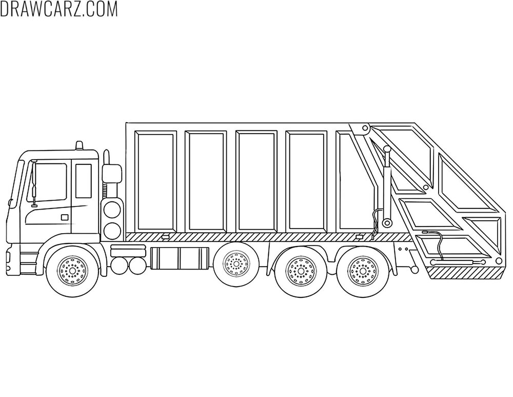 garbage truck coloring sheet