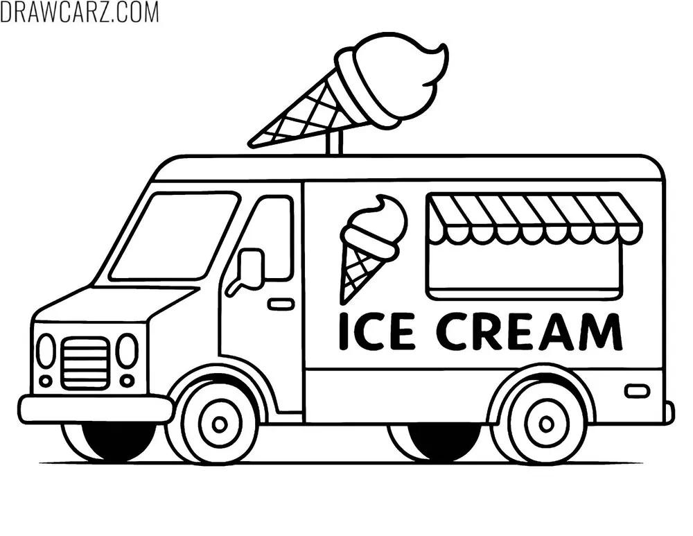 ice cream truck coloring sheet