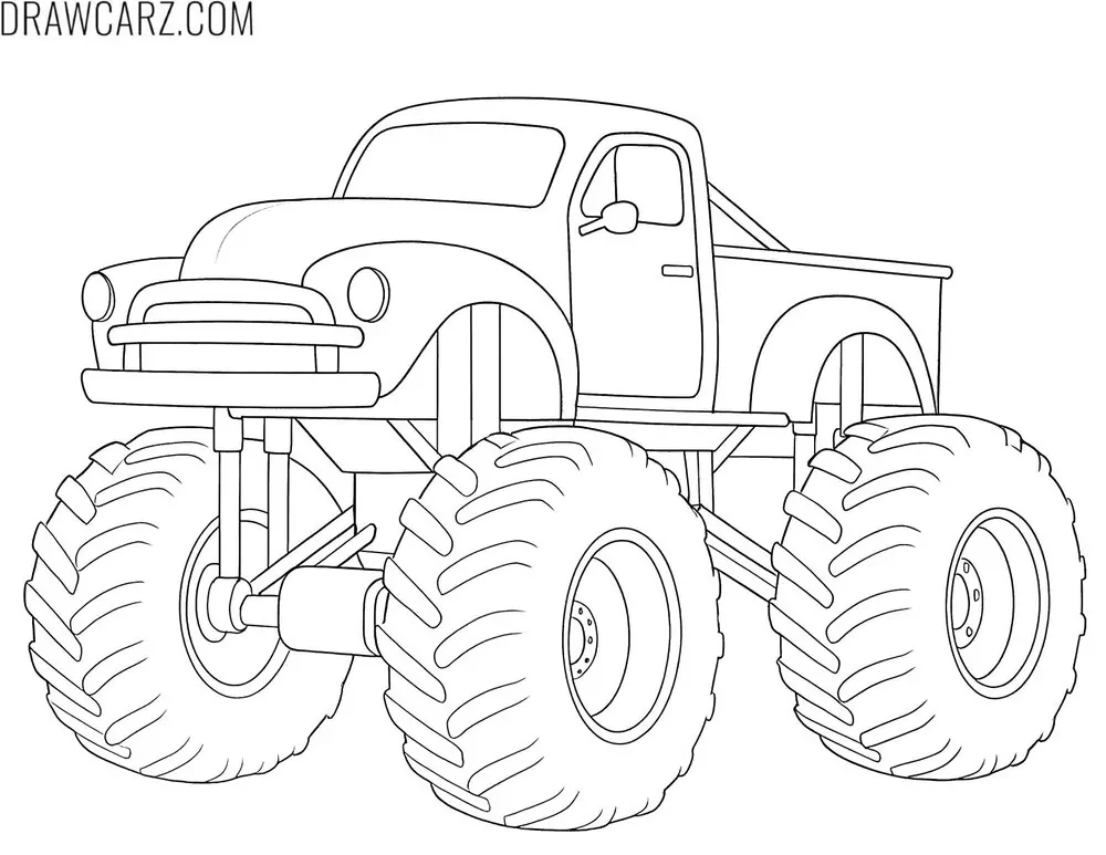 old monster truck coloring page