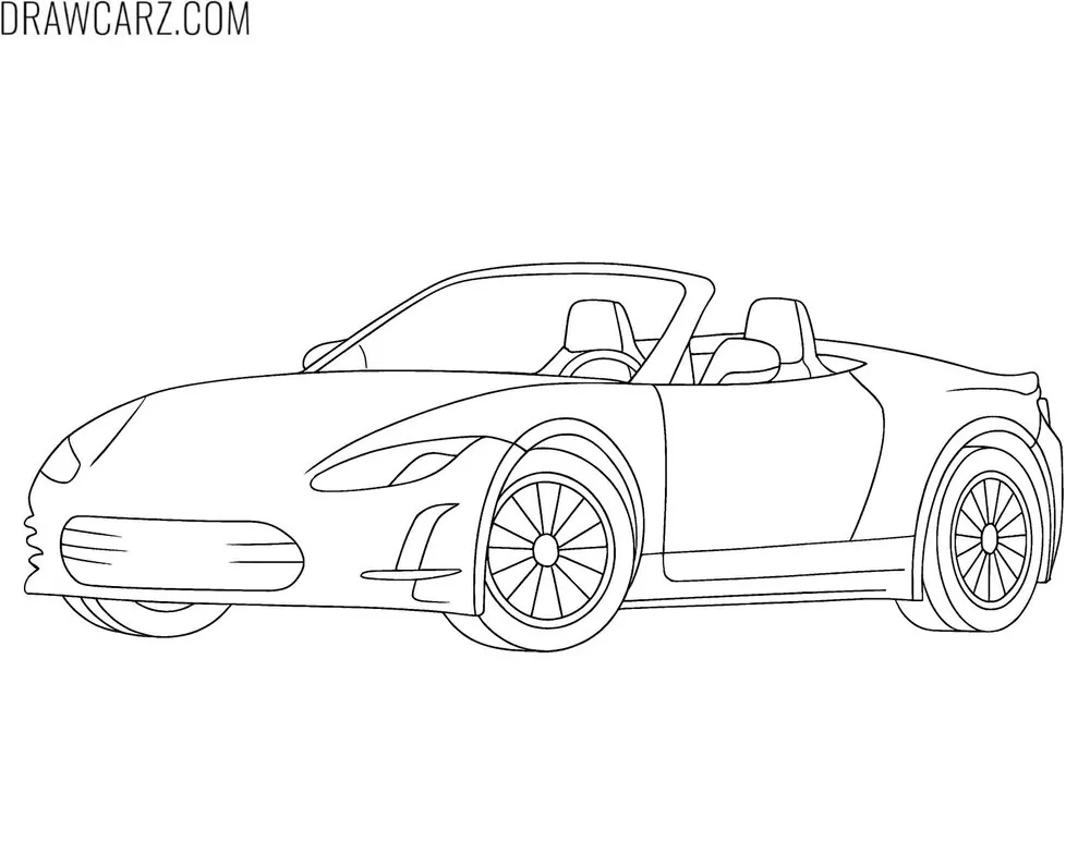 old tesla roadster coloring page