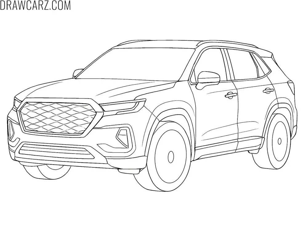 realistic suv coloring page