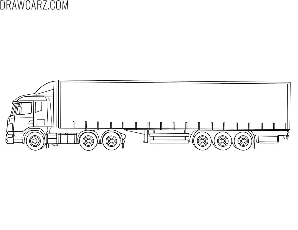 semi truck coloring page