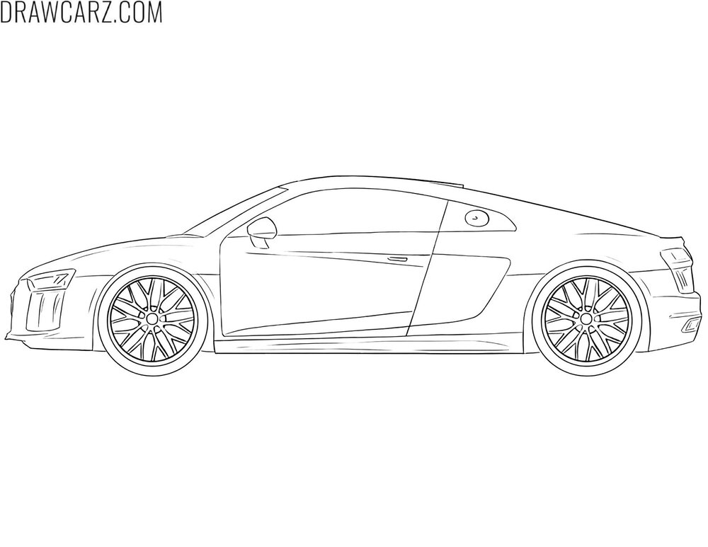 simple audi r8 side view coloring sheet