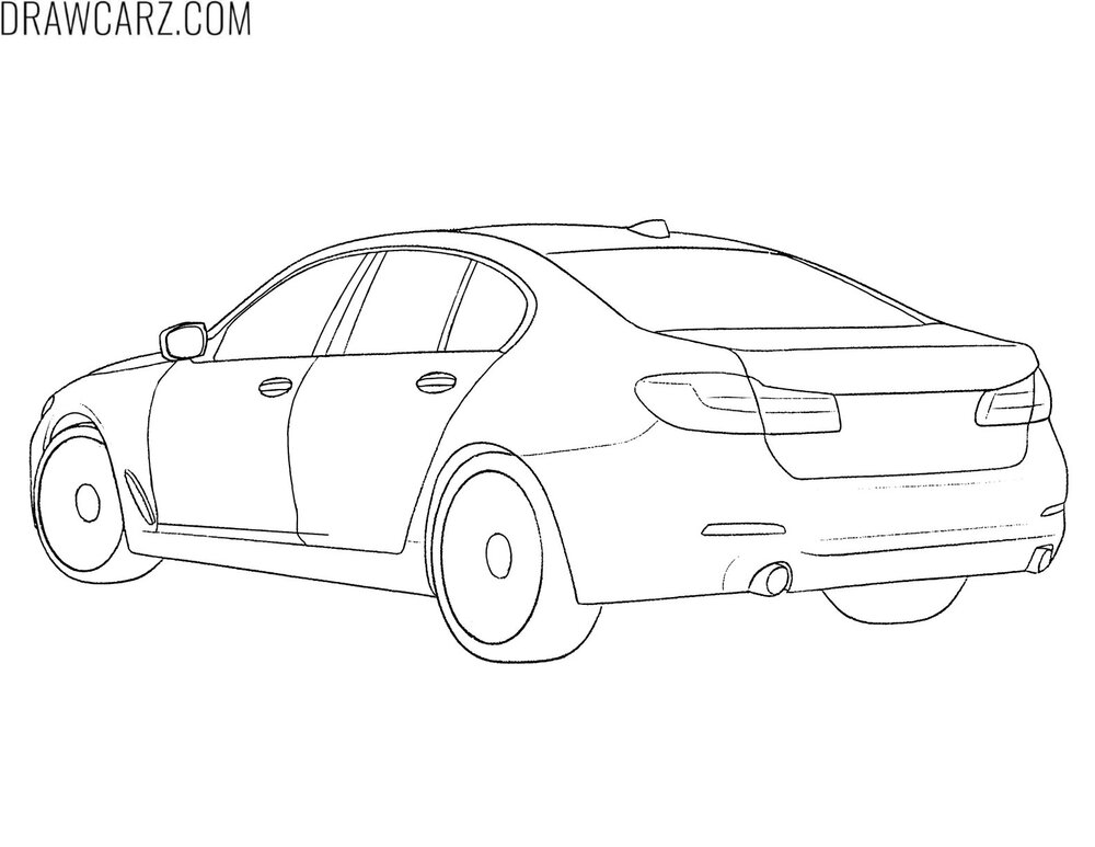 simple bmw back view coloring page