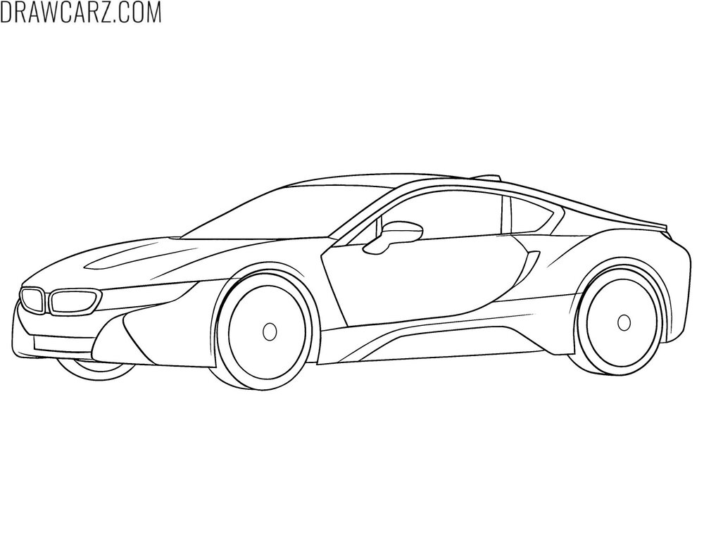 simple bmw i8 coloring page