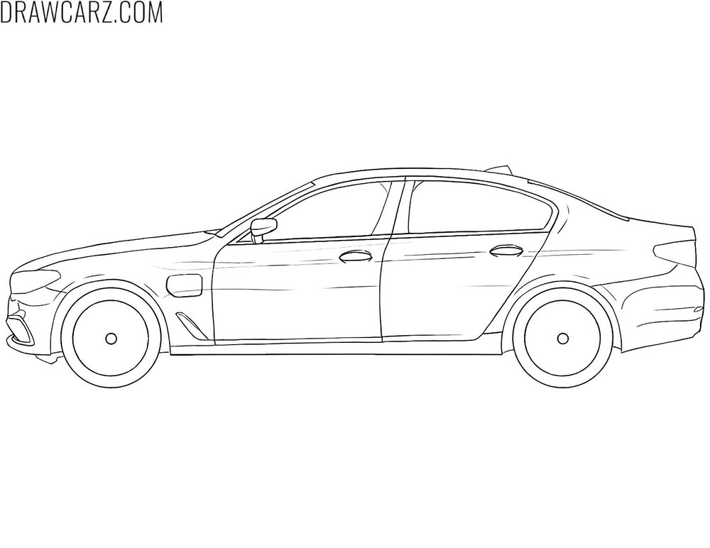 simple bmw side view coloring page