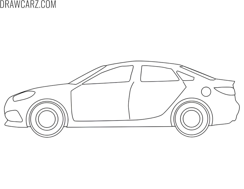 simple cartoon car coloring sheet