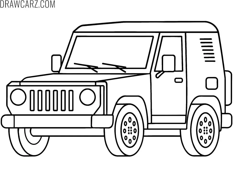 simple cartoon suv coloring page