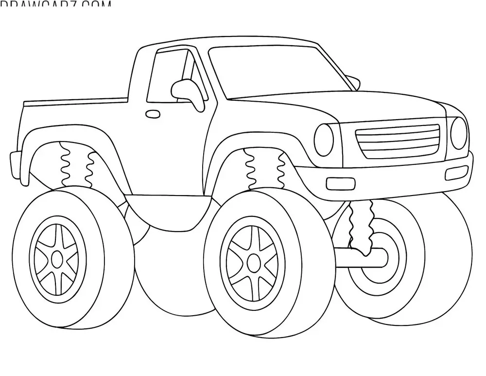 simple monster truck coloring sheet