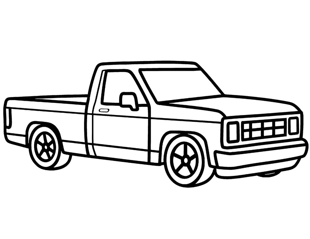 simple pickup truck coloring sheet