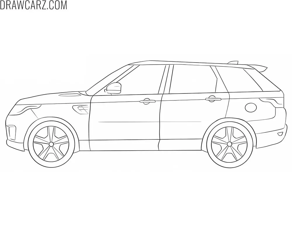 simple suv side view coloring sheet