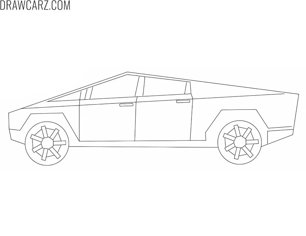 simple tesla cybertruck coloring sheet