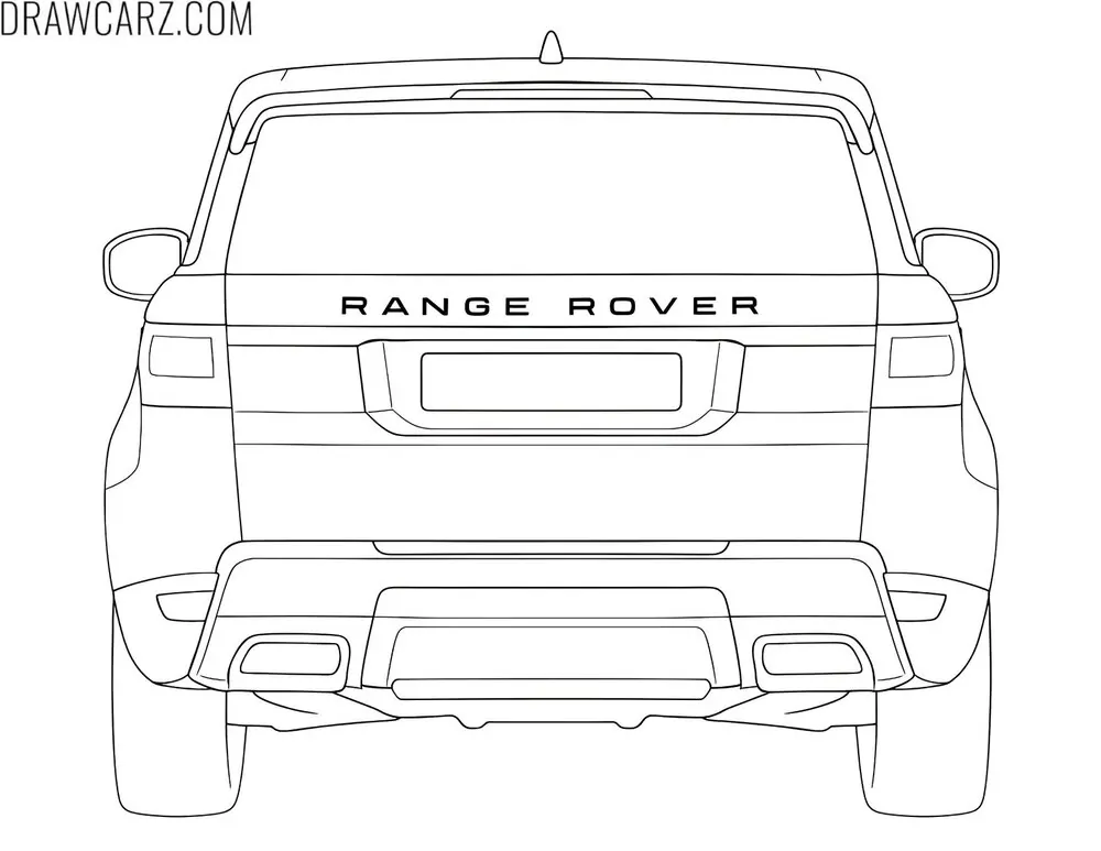 suv back view coloring page