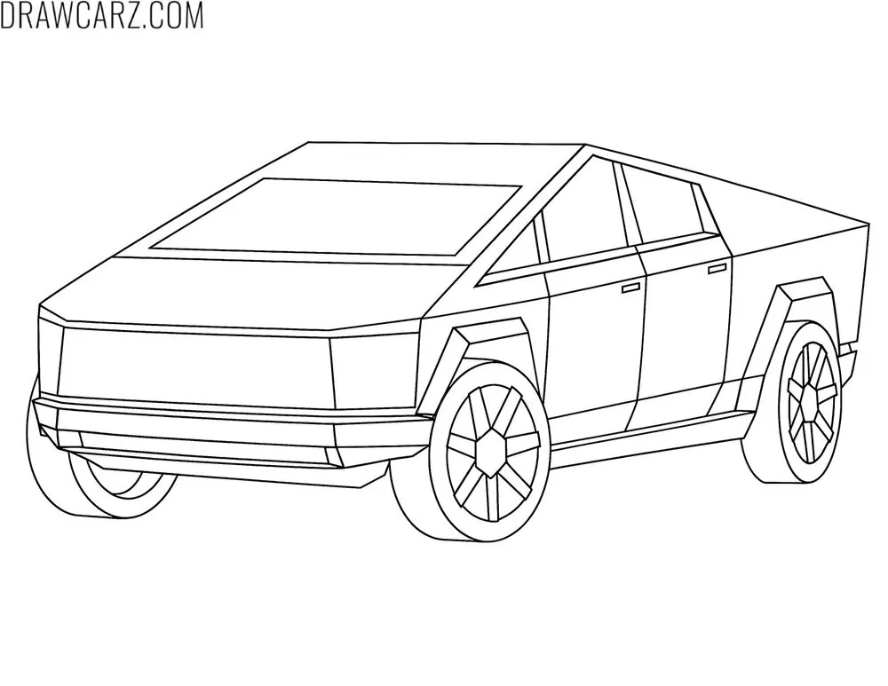 tesla cybertruck coloring page