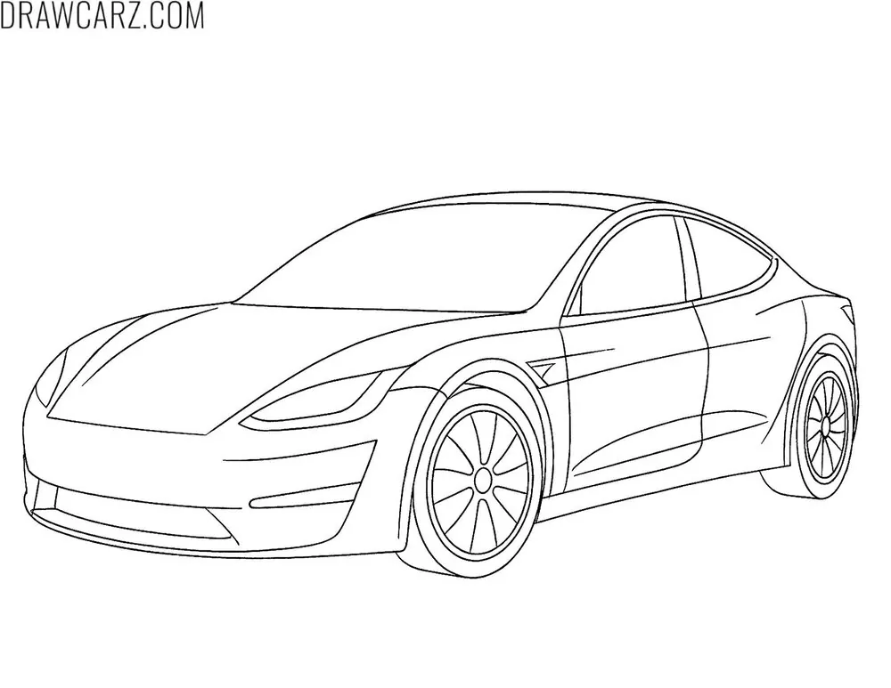 tesla roadster coloring page