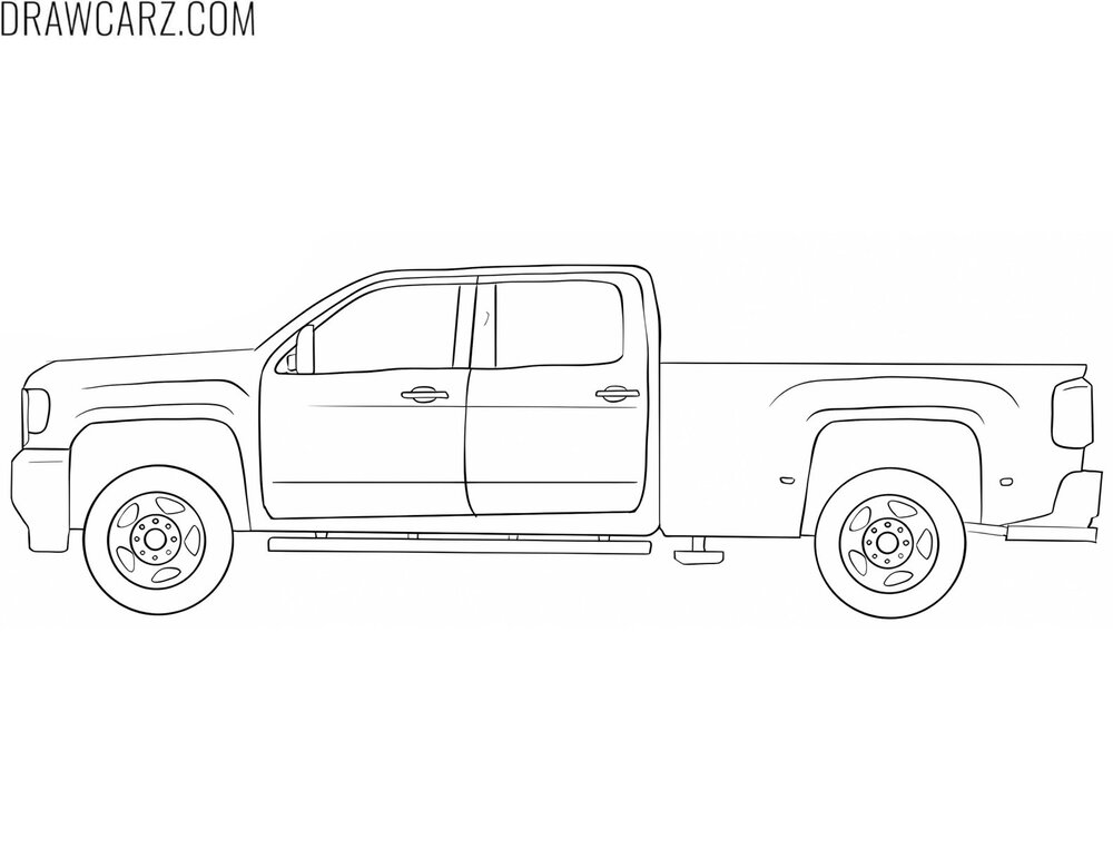 truck side view coloring sheet