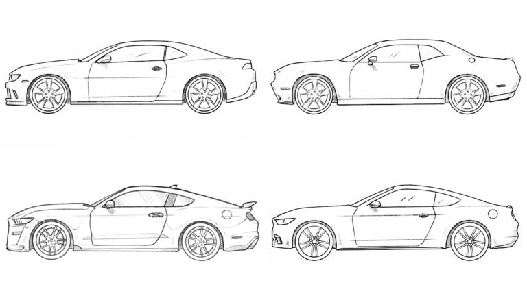 muscle car drawing ideas featured image