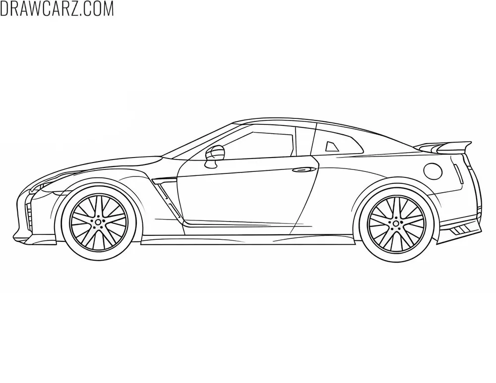 advanced sports car side coloring sheet