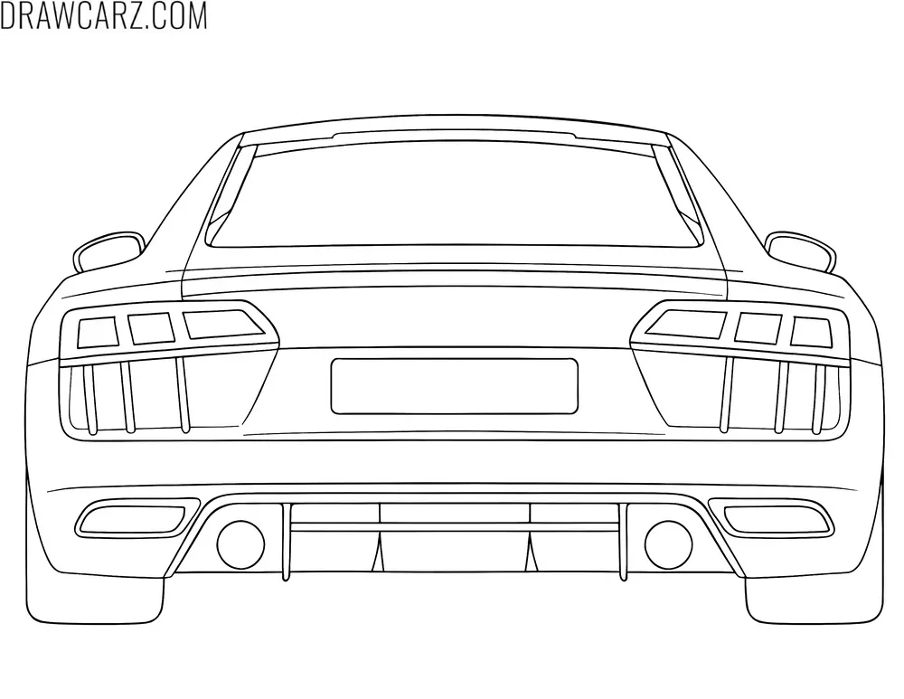 Advanced supercar back coloring page