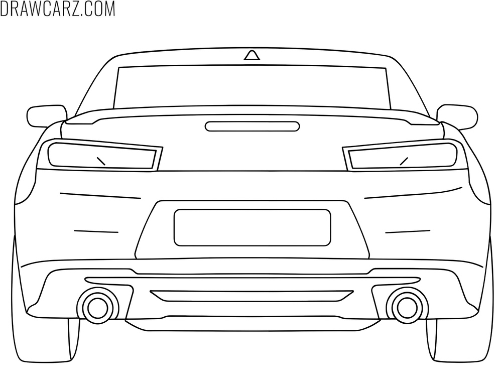 American sports car back view coloring page