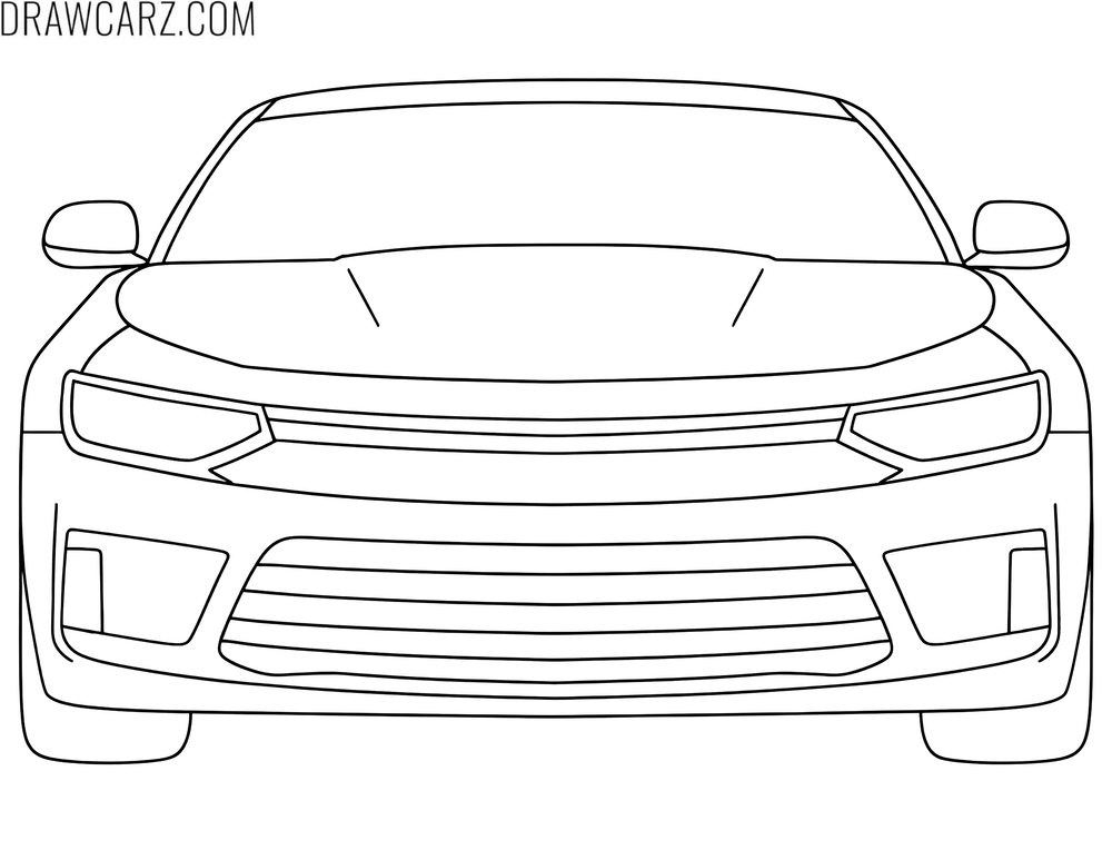 American sports car front view coloring page